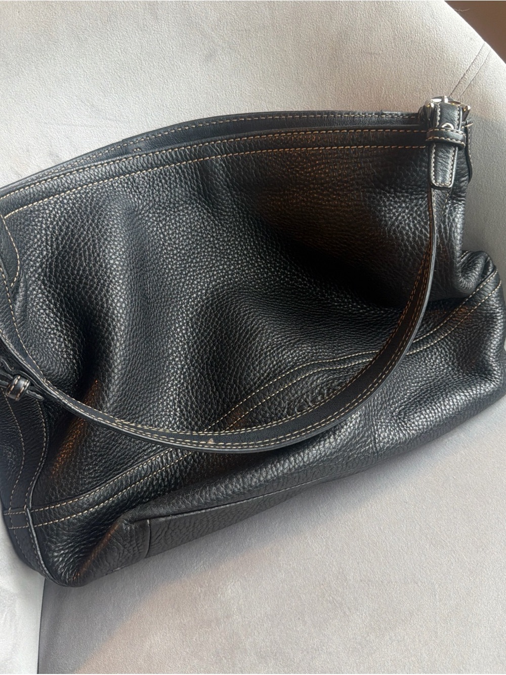 Coach Black Pebbled Leather Shoulder Bag
